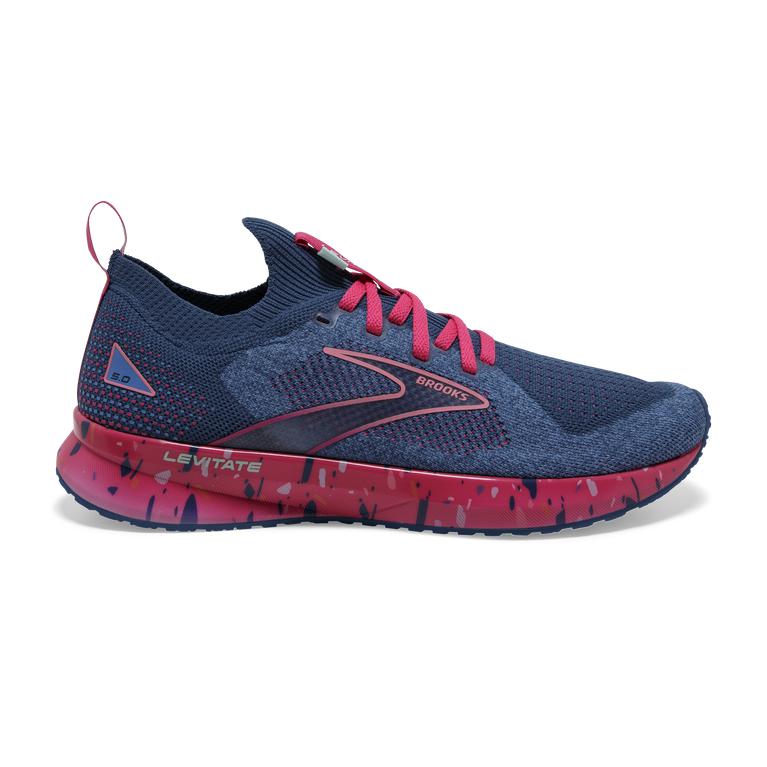 Brooks Levitate StealthFit 5 Energy-Return Road Running Shoes - Women's - Blue/Beetroot/Plume (53029